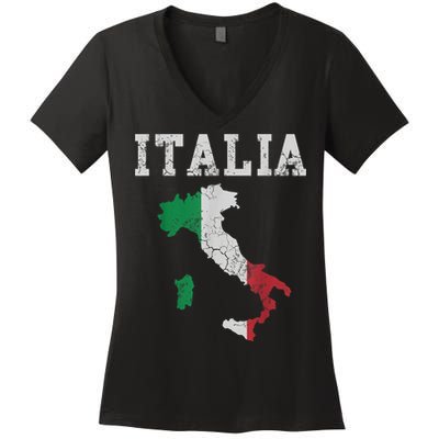Italia Italy Flag Map Italian Italiano Family TShirt Women's V-Neck T-Shirt