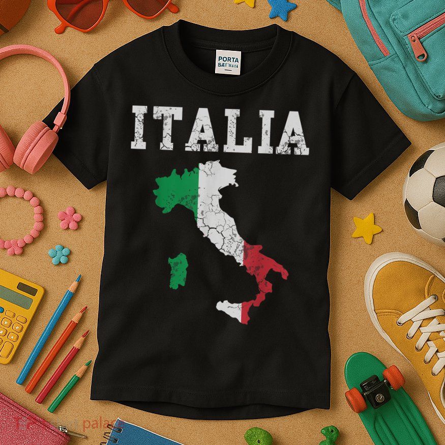 Italia Italy Flag Map Italian Italiano Family TShirt Kids T-Shirt