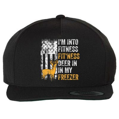 I'm Into Fitness Deer Freezer Funny Hunting Deer Hunter Wool Snapback Cap