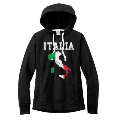 Italia Italy Flag Map Italian Italiano Family Women's Fleece Hoodie