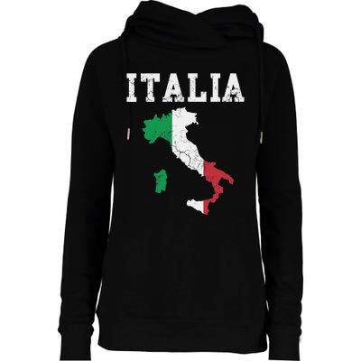 Italia Italy Flag Map Italian Italiano Family Womens Funnel Neck Pullover Hood