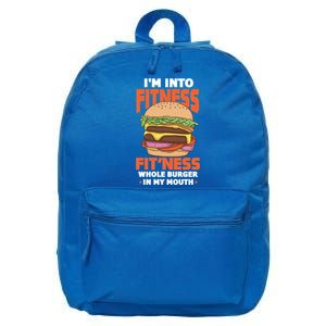 I'm Into Fitness Burger Hamburger Fast Food Foodie Gift 16 in Basic Backpack