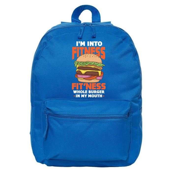 I'm Into Fitness Burger Hamburger Fast Food Foodie Gift 16 in Basic Backpack