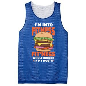 I'm Into Fitness Burger Hamburger Fast Food Foodie Gift Mesh Reversible Basketball Jersey Tank