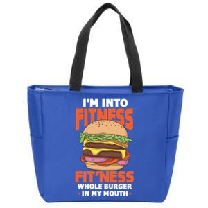 I'm Into Fitness Burger Hamburger Fast Food Foodie Gift Zip Tote Bag