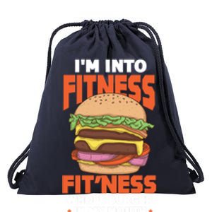 I'm Into Fitness Burger Hamburger Fast Food Foodie Gift Drawstring Bag