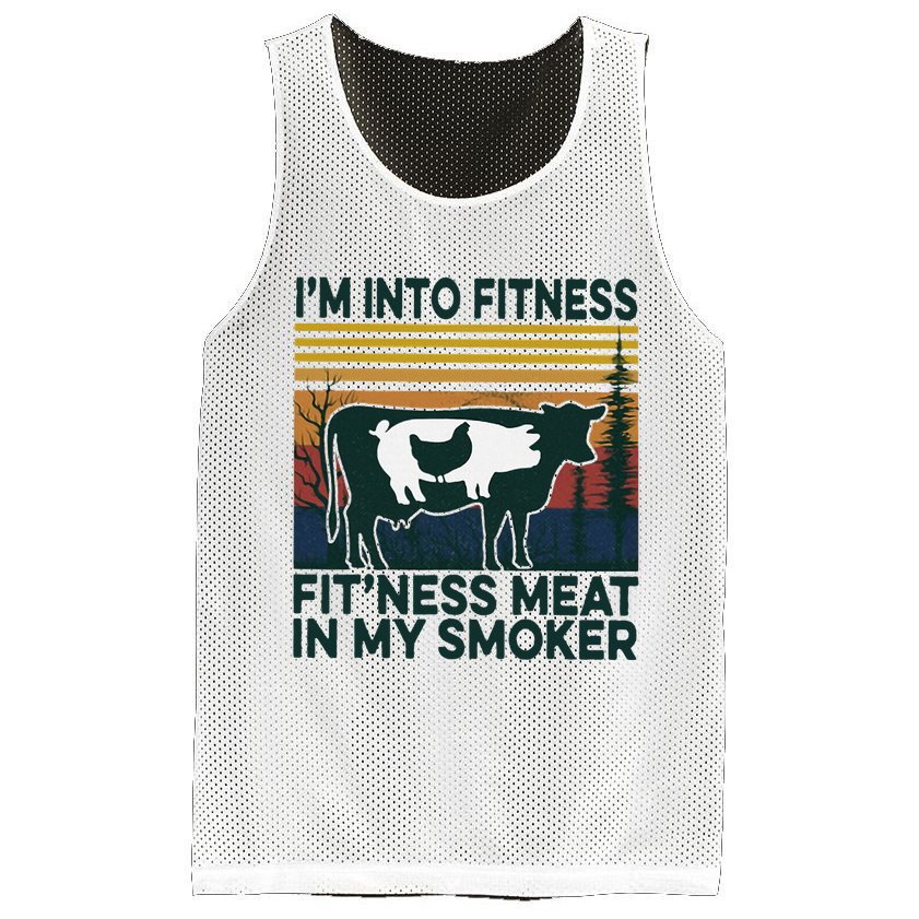 IM Into Fitness FitNess Meat In My Smoker Mesh Reversible Basketball Jersey Tank
