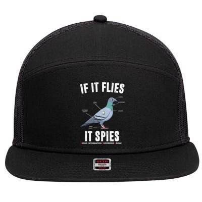 If It Flies It Spies Bionic Information Recording Drone 7 Panel Mesh Trucker Snapback Hat
