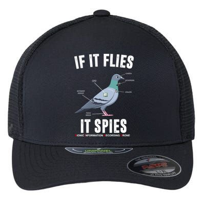 If It Flies It Spies Bionic Information Recording Drone Flexfit Unipanel Trucker Cap