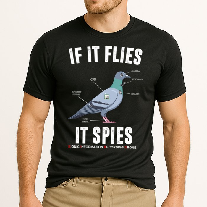 If It Flies It Spies Bionic Information Recording Drone Performance Shirt