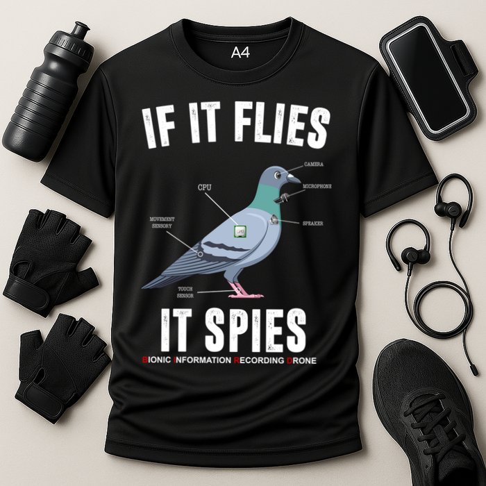 If It Flies It Spies Bionic Information Recording Drone Performance Shirt