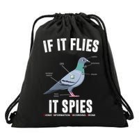 If It Flies It Spies Bionic Information Recording Drone Drawstring Bag