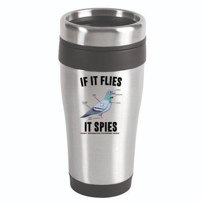 If It Flies It Spies Bionic Information Recording Drone 16oz Travel Tumbler