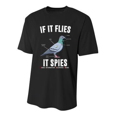 If It Flies It Spies Bionic Information Recording Drone Youth Performance Sprint T-Shirt