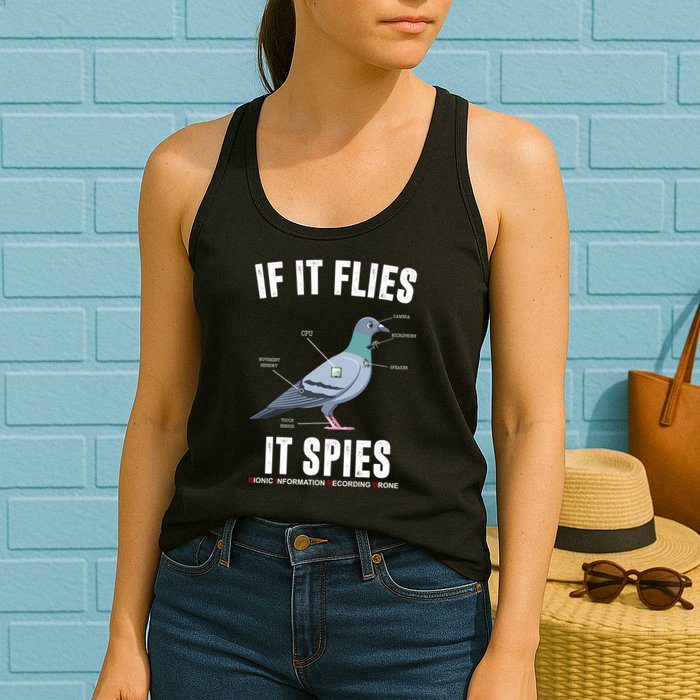 If It Flies It Spies Bionic Information Recording Drone Womens Tank Top