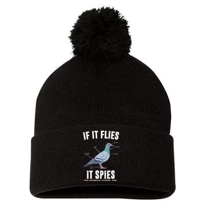If It Flies It Spies Bionic Information Recording Drone Pom Pom 12in Knit Beanie