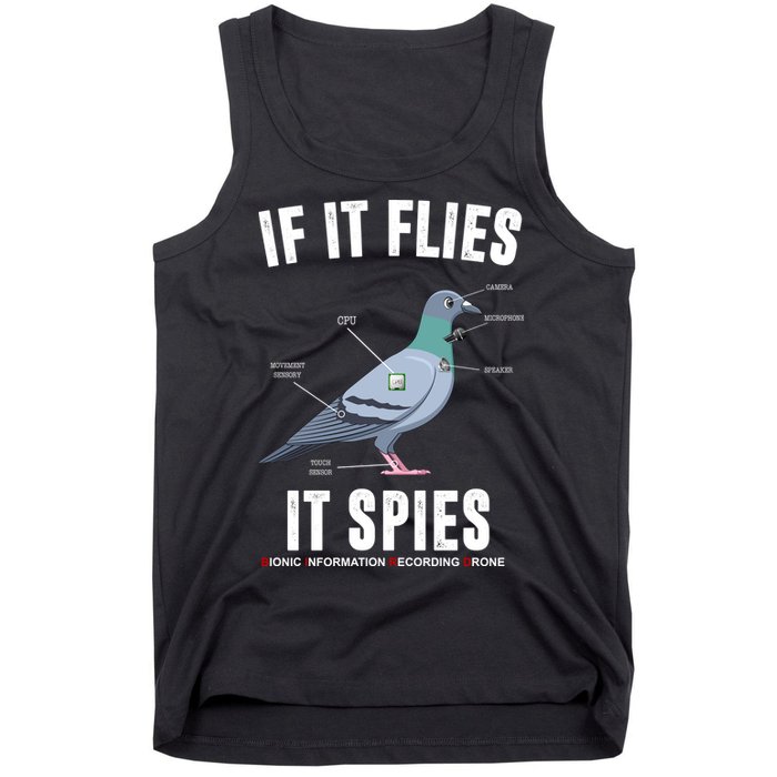 If It Flies It Spies Bionic Information Recording Drone Tank Top