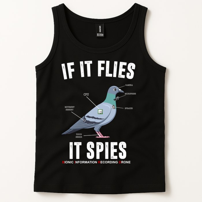 If It Flies It Spies Bionic Information Recording Drone Tank Top