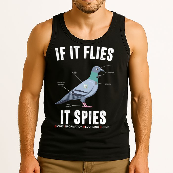 If It Flies It Spies Bionic Information Recording Drone Tank Top