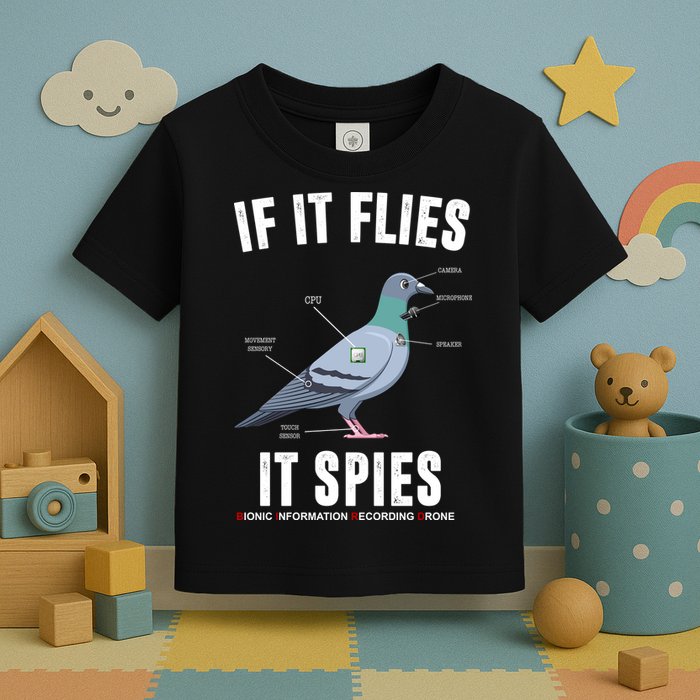 If It Flies It Spies Bionic Information Recording Drone Toddler T-Shirt