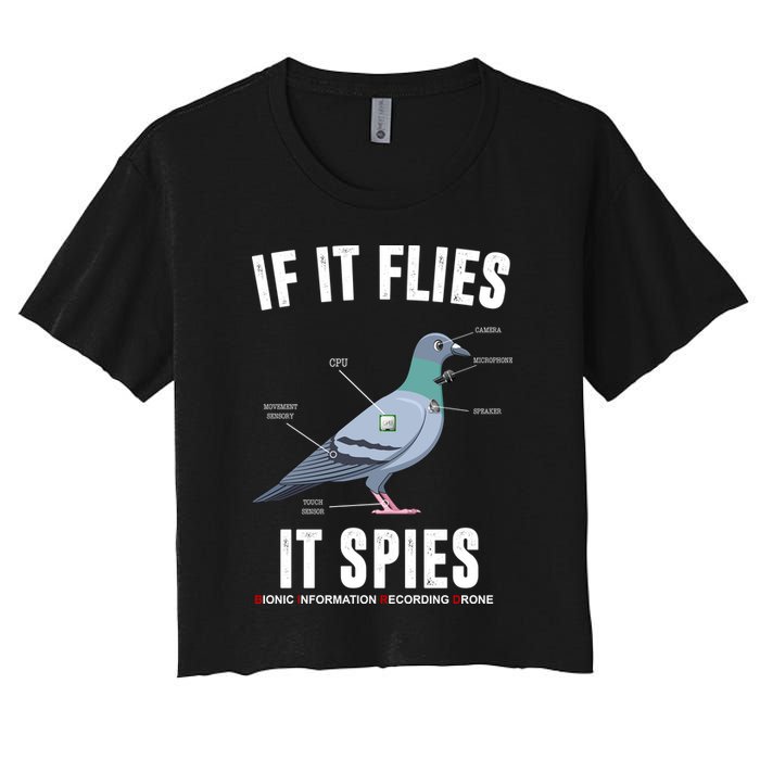 If It Flies It Spies Bionic Information Recording Drone Crop Top