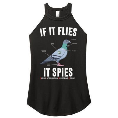 If It Flies It Spies Bionic Information Recording Drone Women's Perfect Tri Rocker Tank