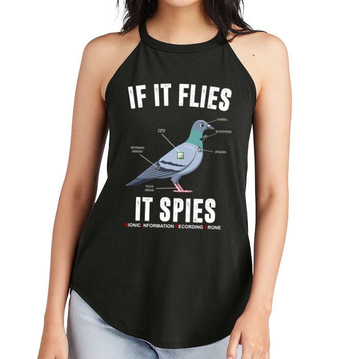 If It Flies It Spies Bionic Information Recording Drone Women's Perfect Tri Rocker Tank
