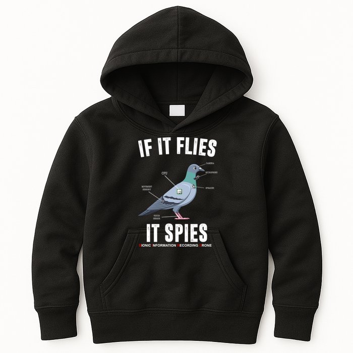 If It Flies It Spies Bionic Information Recording Drone Kids Hoodie