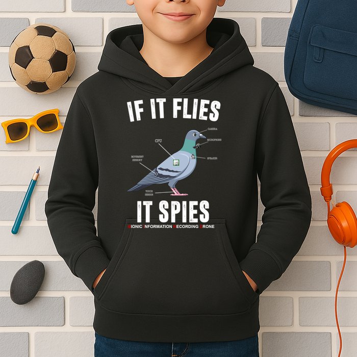 If It Flies It Spies Bionic Information Recording Drone Kids Hoodie