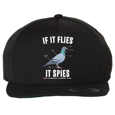 If It Flies It Spies Bionic Information Recording Drone Wool Snapback Cap