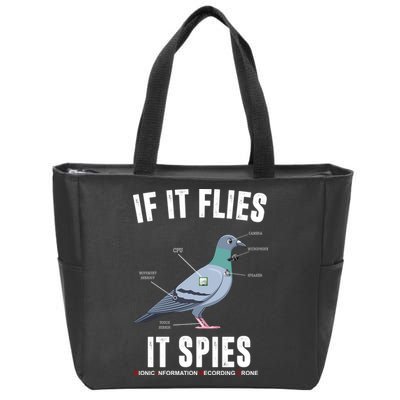 If It Flies It Spies Bionic Information Recording Drone Zip Tote Bag