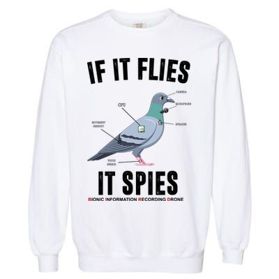 If It Flies It Spies Bionic Information Recording Drone Garment-Dyed Sweatshirt