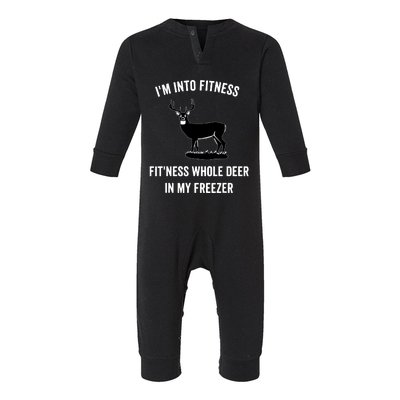 I'm Into Fitness Funny Joke Deer Hunting Gift For Hunters Infant Fleece One Piece