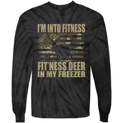 IM Into Fitness FitNess Deer In My Freezer Tie-Dye Long Sleeve Shirt