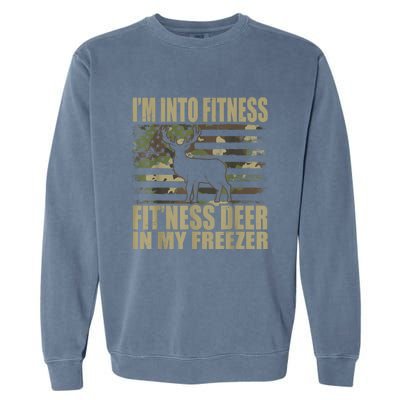 IM Into Fitness FitNess Deer In My Freezer Garment-Dyed Sweatshirt