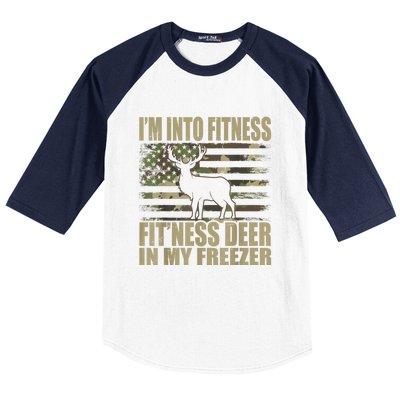 IM Into Fitness FitNess Deer In My Freezer Baseball Sleeve Shirt