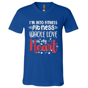 Im Into Fitness Fitness Whole Love In My Heart Valentine Gift V-Neck T-Shirt