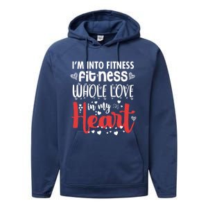 Im Into Fitness Fitness Whole Love In My Heart Valentine Gift Performance Fleece Hoodie