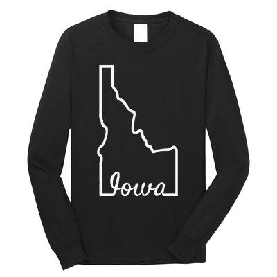 Idaho Iowa Funny Geography Mix Up Joke Idawa State Pride Long Sleeve Shirt