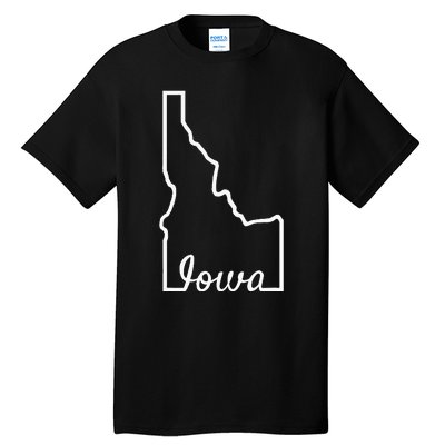 Idaho Iowa Funny Geography Mix Up Joke Idawa State Pride Tall T-Shirt