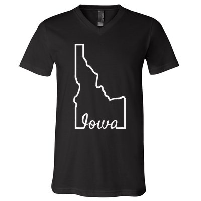 Idaho Iowa Funny Geography Mix Up Joke Idawa State Pride V-Neck T-Shirt