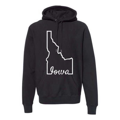 Idaho Iowa Funny Geography Mix Up Joke Idawa State Pride Premium Hoodie