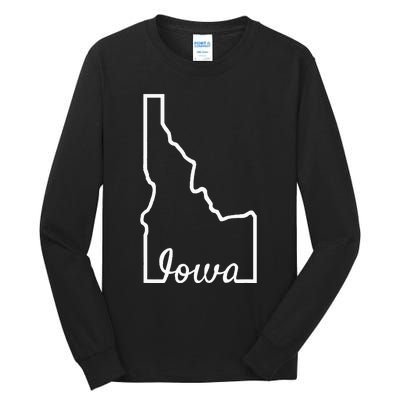 Idaho Iowa Funny Geography Mix Up Joke Idawa State Pride Tall Long Sleeve T-Shirt