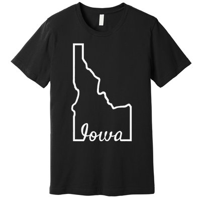 Idaho Iowa Funny Geography Mix Up Joke Idawa State Pride Premium T-Shirt