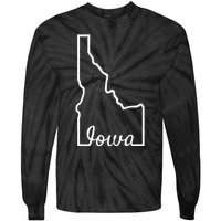 Idaho Iowa Funny Geography Mix Up Joke Idawa State Pride Tie-Dye Long Sleeve Shirt