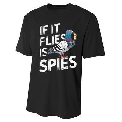 If It Flies It Spie.S Pigeon Bird Performance Sprint T-Shirt