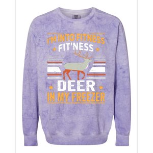 IM Into Fitness Deer Freezer Funny Dad Hunter Deer Hunting Colorblast Crewneck Sweatshirt