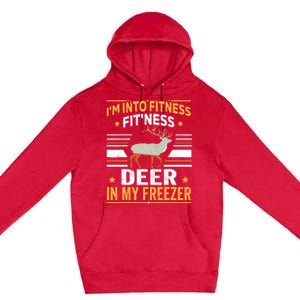 IM Into Fitness Deer Freezer Funny Dad Hunter Deer Hunting Premium Pullover Hoodie