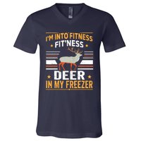 IM Into Fitness Deer Freezer Funny Dad Hunter Deer Hunting V-Neck T-Shirt