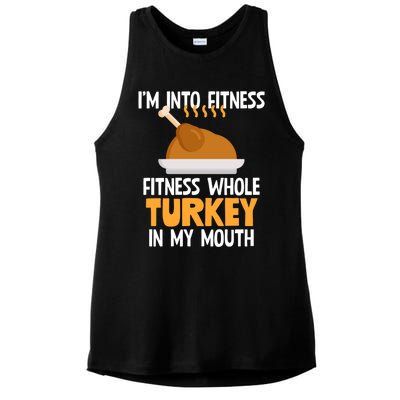 IM Into Fitness Whole Turkey In My Mouth Thanksgiving Gift Ladies PosiCharge Tri-Blend Wicking Tank